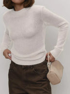 women's Lightweight Knitted Mohair Sweater Boat Neck Sheer