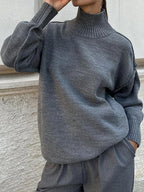 Thick and Loose Lazy Style Pullover Women's high Collar Warm Sweater