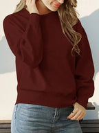 Women's Heart Print Crew Neck Sweater