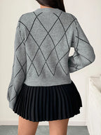 Women's Bow Sweater Christmas Knit Crewneck Pullovers