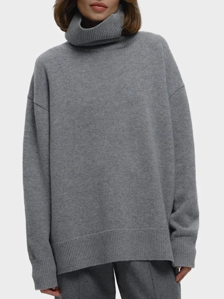 Women's Turtleneck Sweaters Loose Fit Fall Winter Pullover Jumper Tops