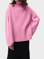 Women's Oversized Turtleneck Batwing Sleeve Casual Loose Knit Pullover Sweater