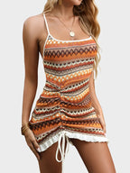 Women’s Aztec Backless Knit Bodycon Mini Dress