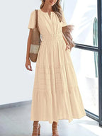Women’s Casual Short Sleeve Maxi Dress with Pockets