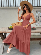 Women’s Boho V-Neck Maxi Dress
