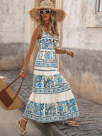Womens Summer Backless Beach Maxi Dress