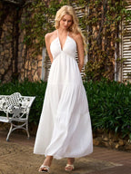 Halter Neck Tiered Maxi Dress