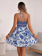 Women's Floral Halter Neck Vacation Dress