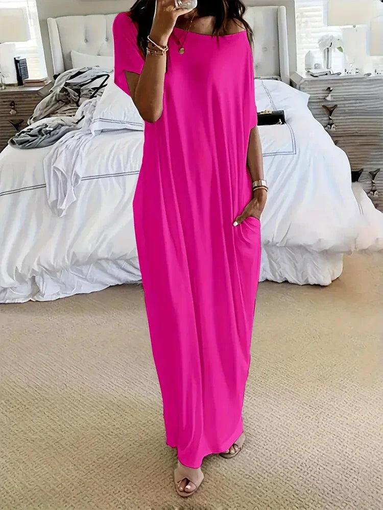 Women's Butterfly Heart Tie-Dye Nightgown with Pockets