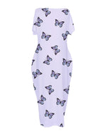 Women's Butterfly Heart Tie-Dye Nightgown with Pockets
