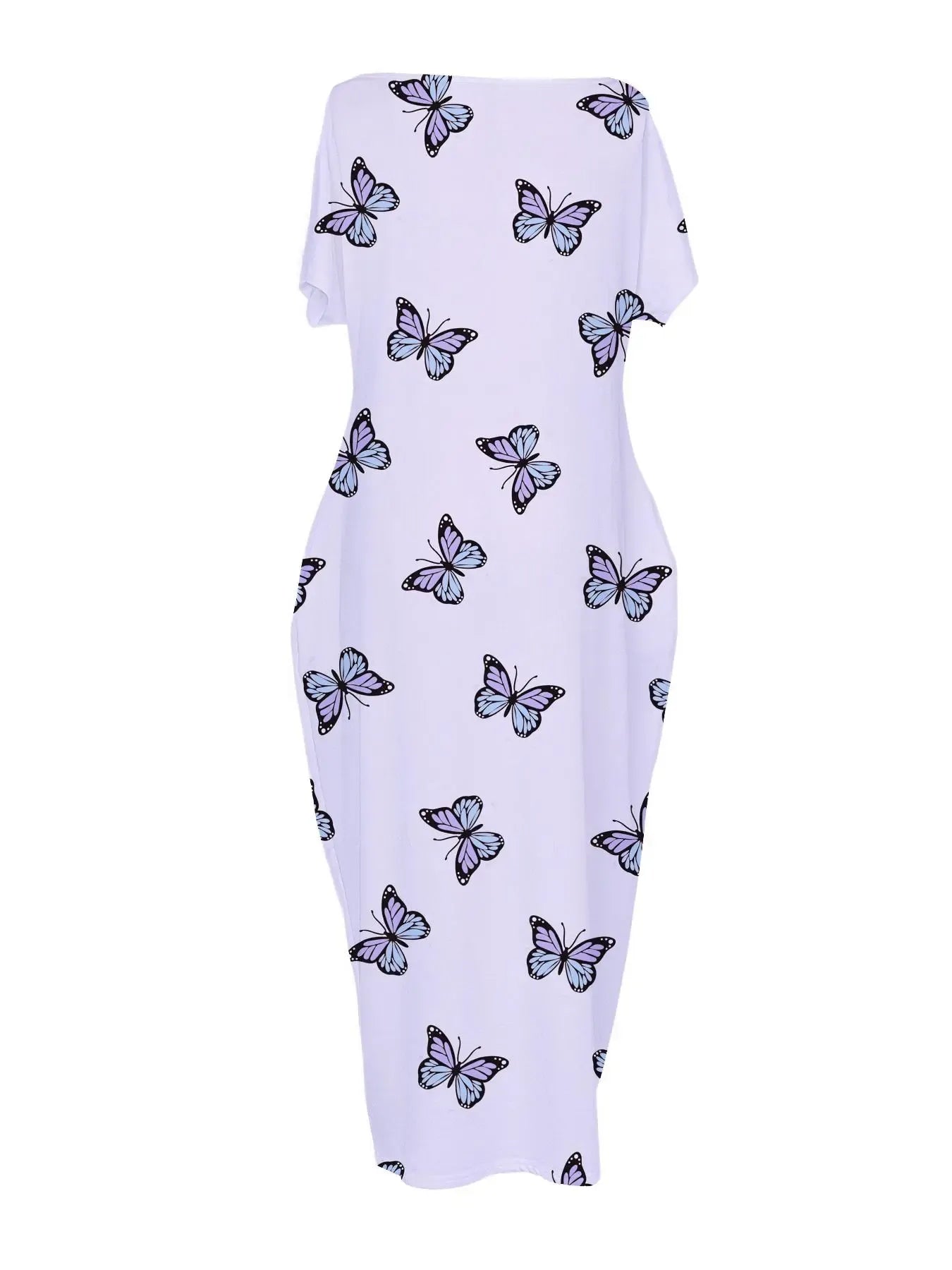 Women's Butterfly Heart Tie-Dye Nightgown with Pockets